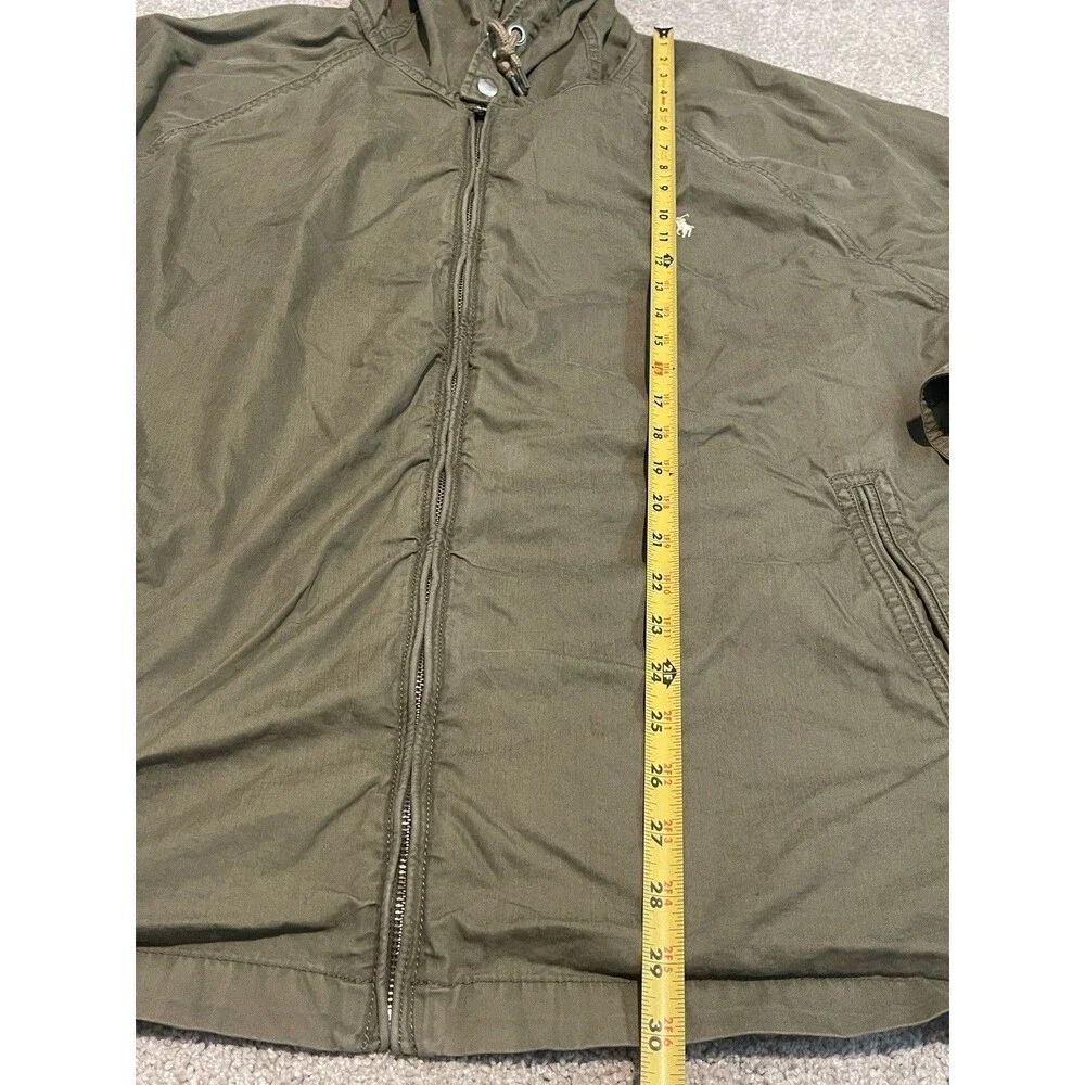 Polo Ralph Lauren Jacket Mens Big 3X Green Hooded Canvas Full Zip Outdoor